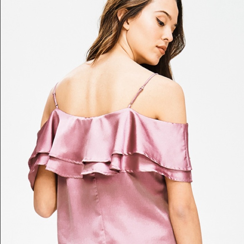 🌷 Lavender Field 🌷 Cold Shoulder Nude-pink Tank